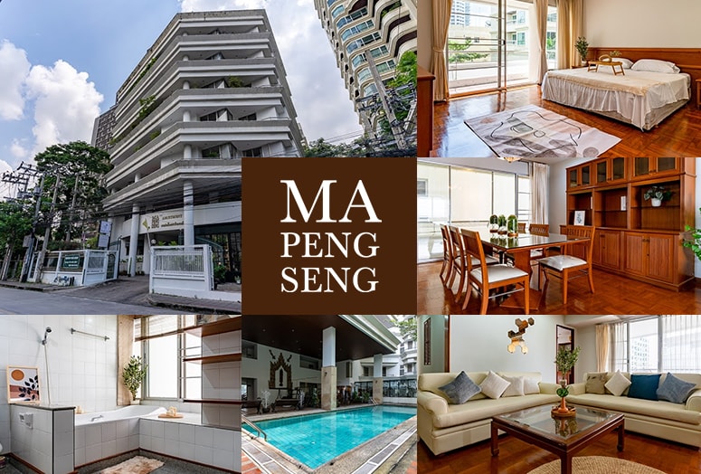 プロンポン駅徒歩８分の３ベッドルーム＋１が破格の家賃55,000B!　Ma Peng Seng Apartment